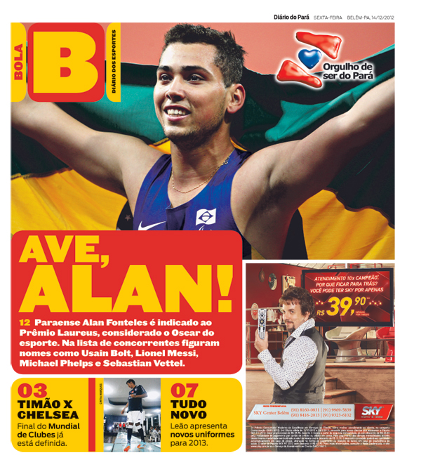 Capa do Bola, edição de sexta-feira, 14