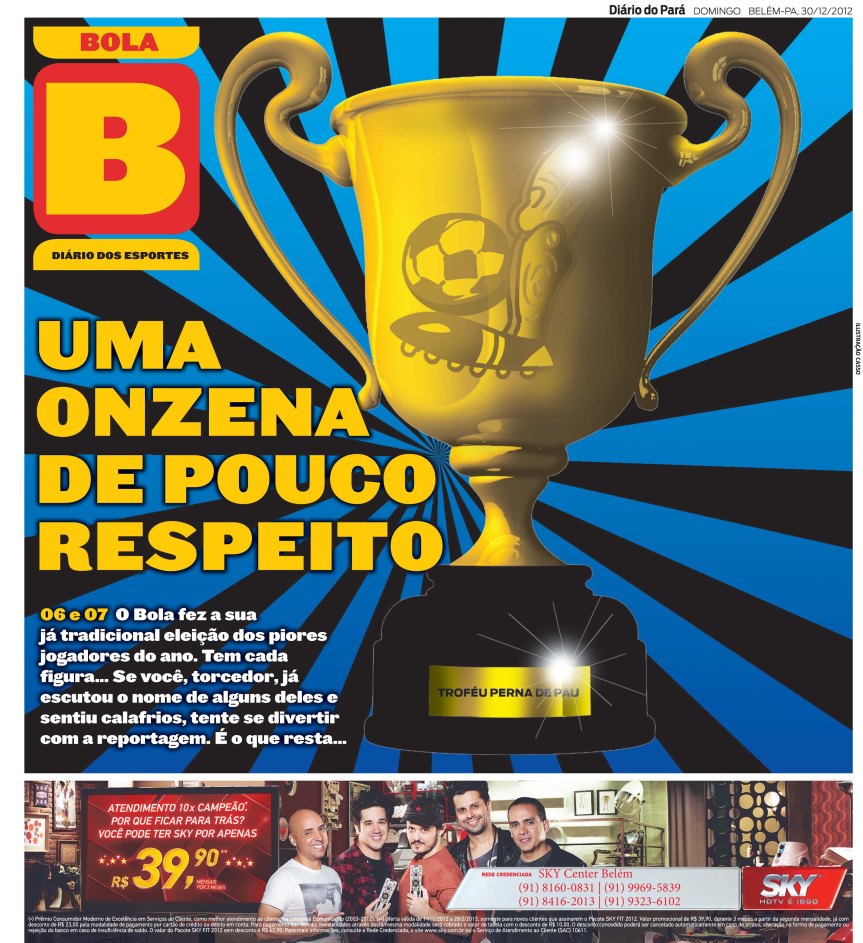 Capa do Bola, edição de domingo, 30