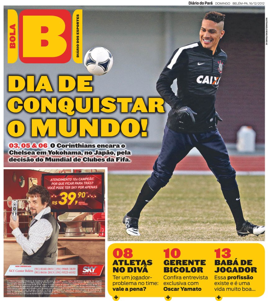 Capa do Bola, edição de domingo, 16