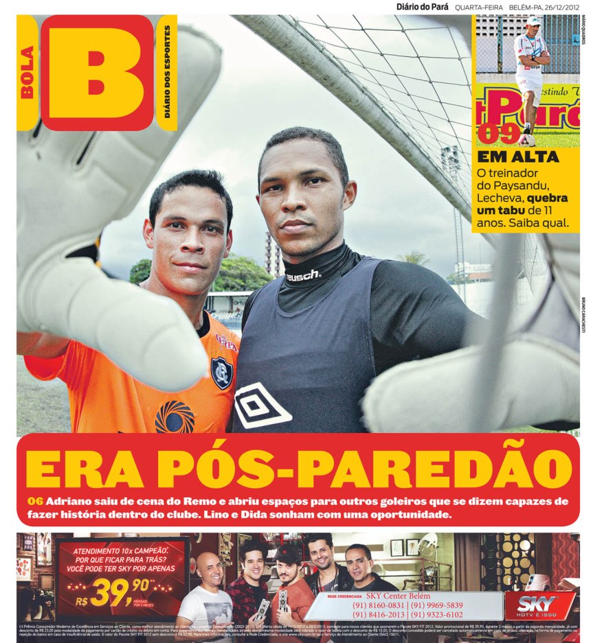Capa do Bola, edição de quarta-feira, 26