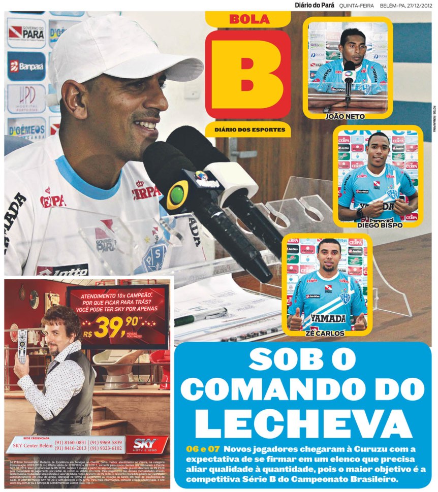 Capa do Bola, edição de quinta-feira, 27