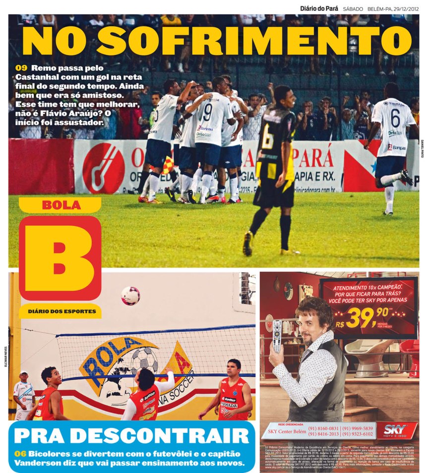 Capa do Bola, edição de sábado, 29