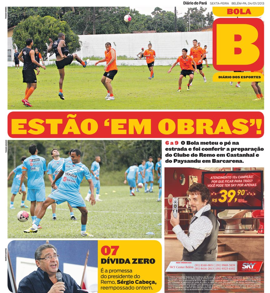 Capa do Bola, edição de sexta-feira, 04