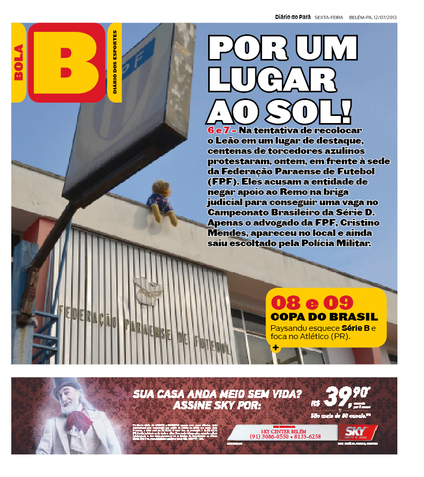 Capa do bola de sexta 12-07-2013