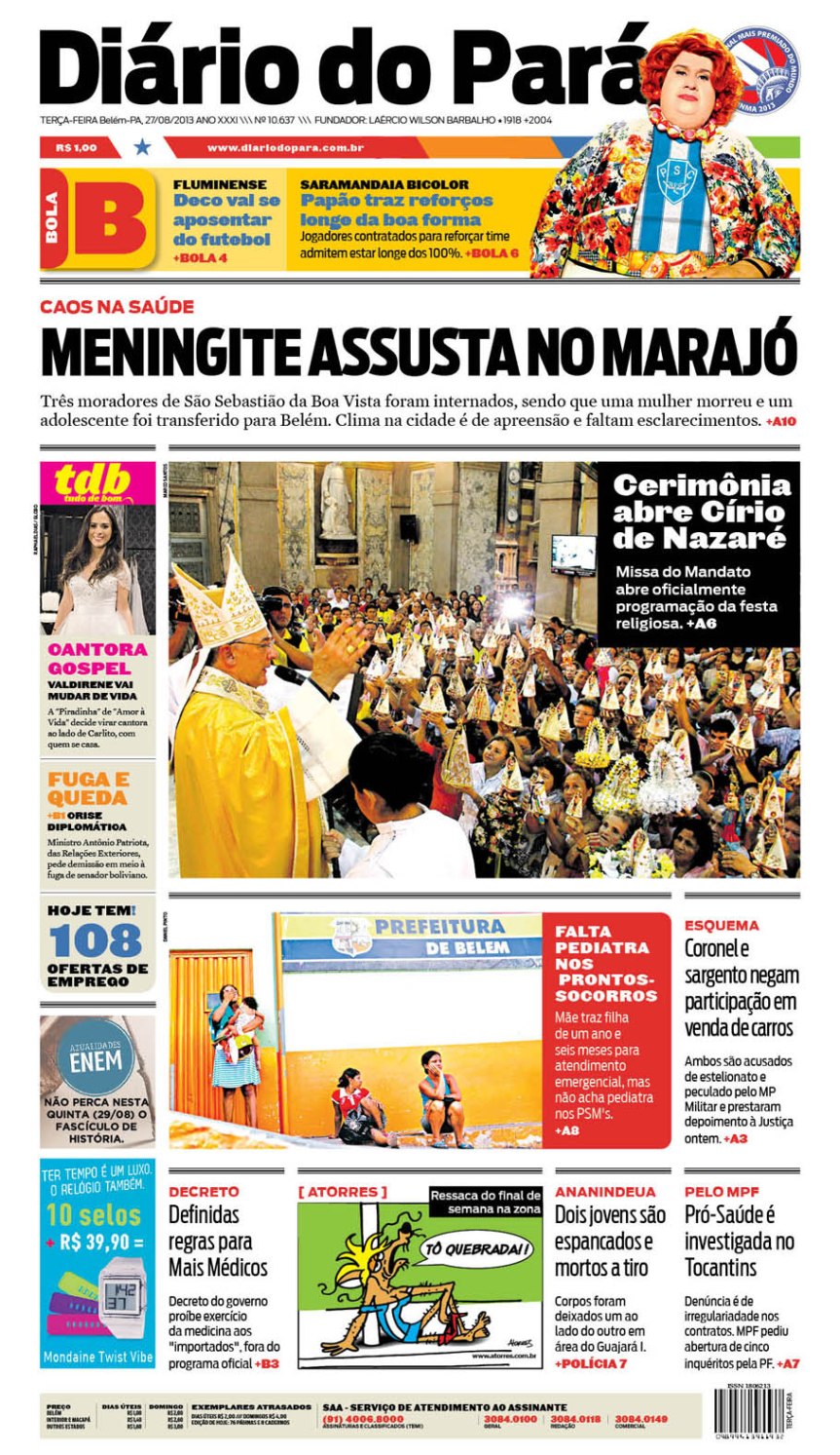 capa terça-feira 27-08-2013