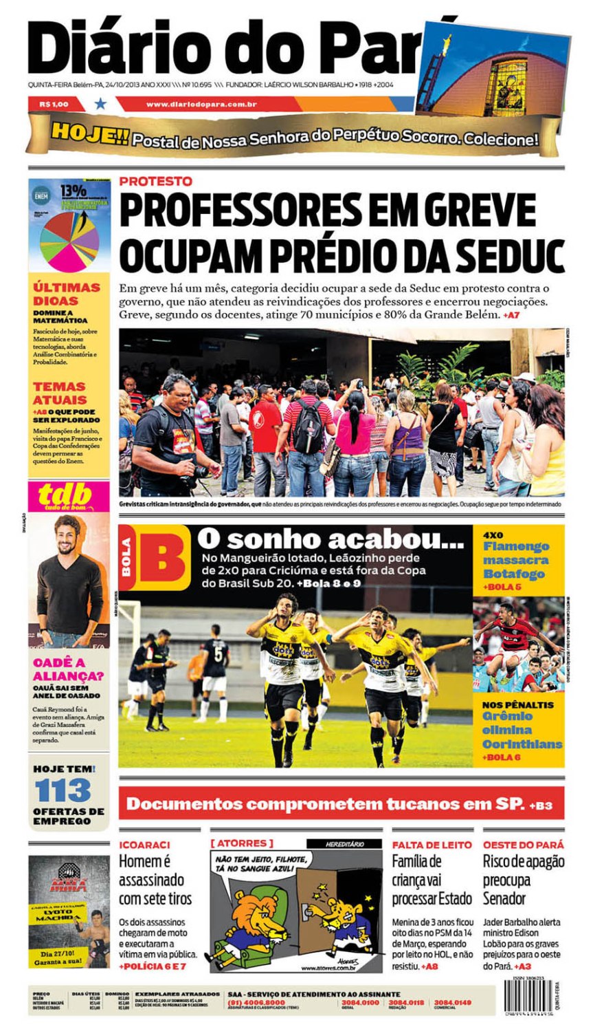 capa quinta-feira 24-10-2013