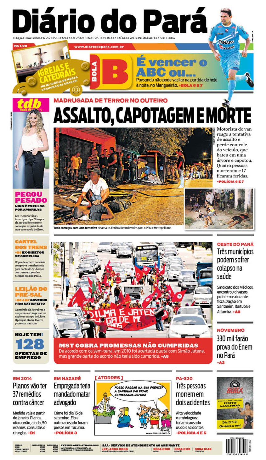 capa terça-feira 22-10-2013
