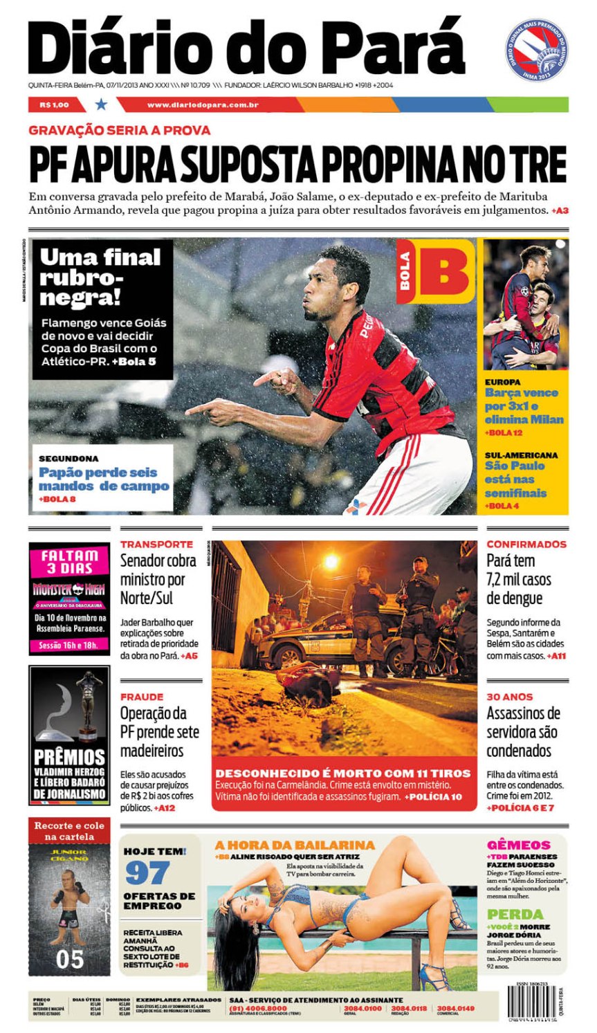 capa quinta-feira 07-11-2013