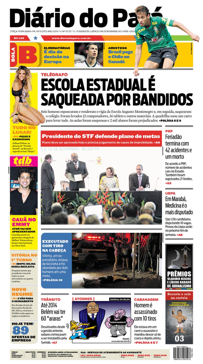 capa terça-feira 19-11-2013